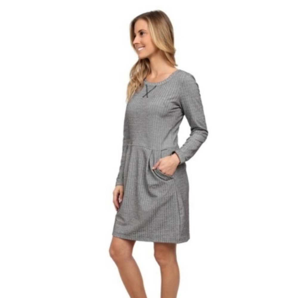 Patagonia Herringbone Gray Long Sleeve Pockets Dress